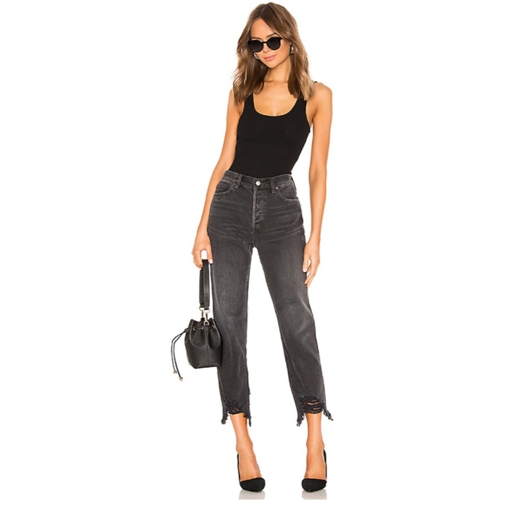 Free People High-Rise Black Jeans, Size 27